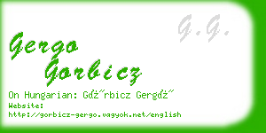 gergo gorbicz business card