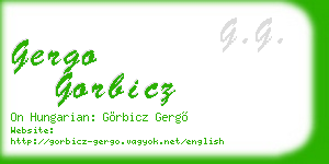 gergo gorbicz business card